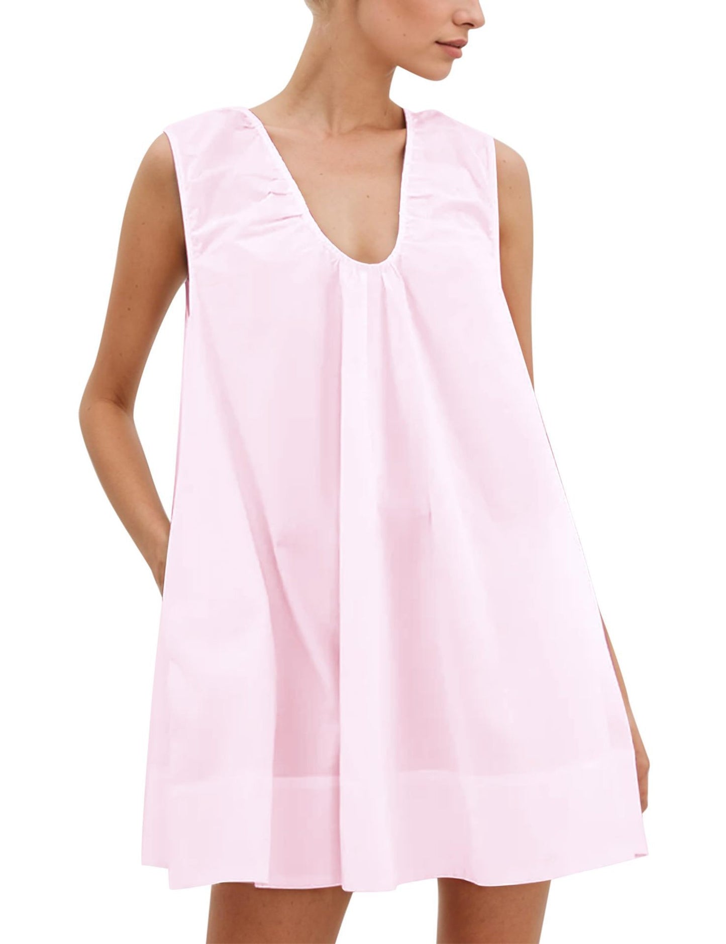Damen Lässiges Sommerkleid mit Rüschen-Ausschnitt Stalluxe