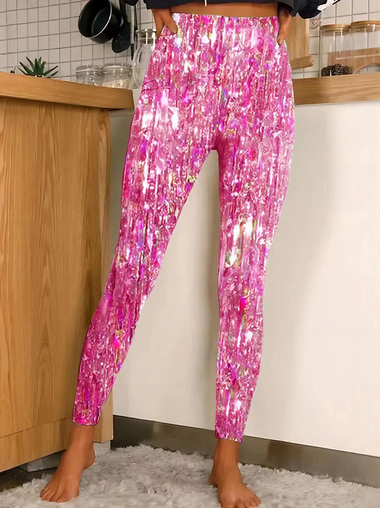 Damen Leggings mit funkelndem holographischen Effekt Stalluxe