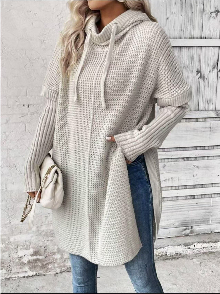 Damen Kapuzenpullover mit modernem Strukturstrick Stalluxe