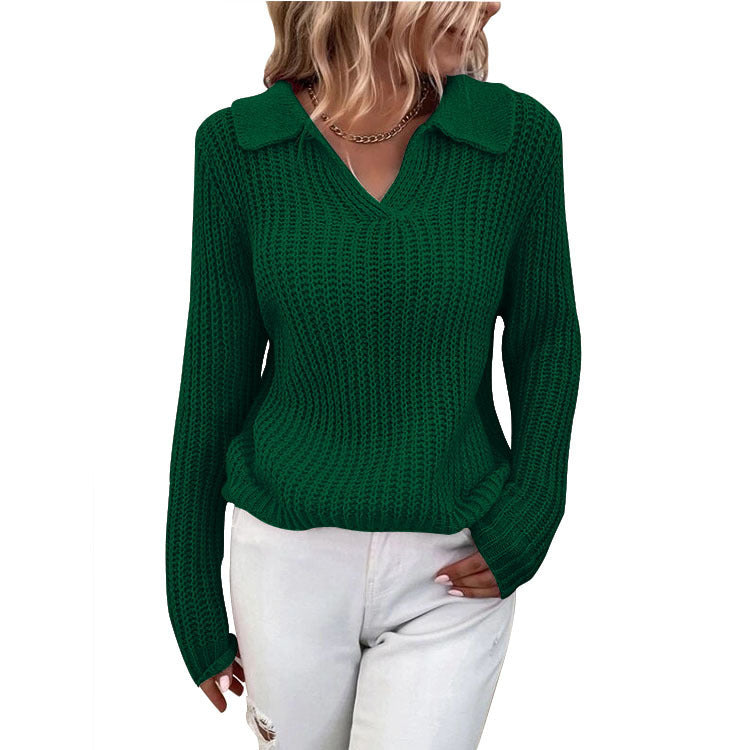 Damen Strickpullover mit schickem Kragen und lässigem Schnitt Stalluxe