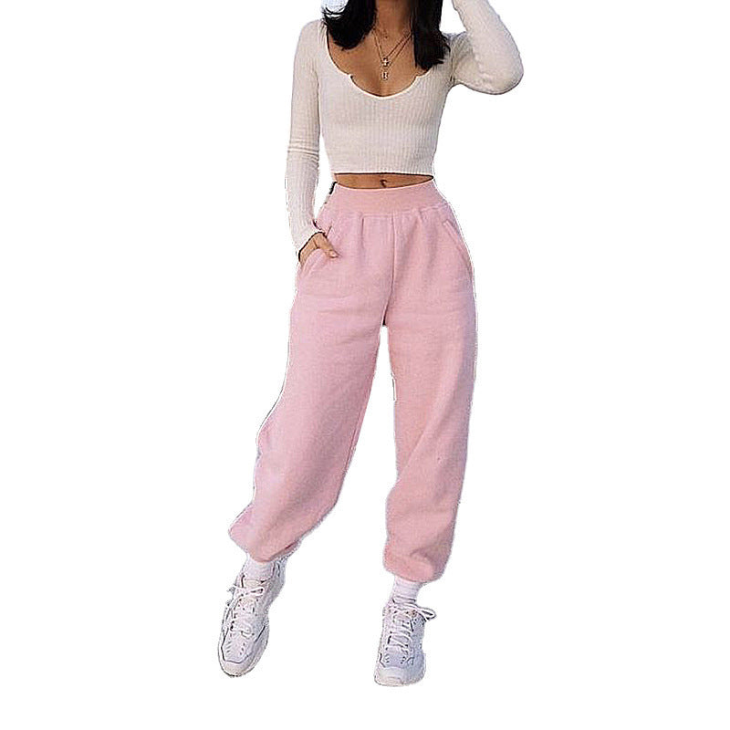 Damen Lässige Jogginghose mit elastischem Bund und seitlichen Taschen Stalluxe
