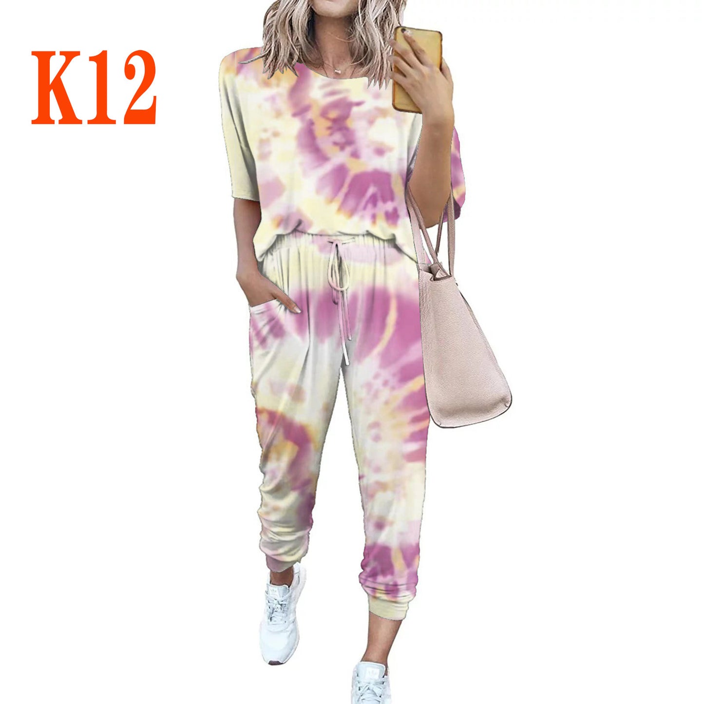 Damen Leichter Freizeit-Jumpsuit mit einem auffälligen Batik-Muster und praktischen Taschen Stalluxe