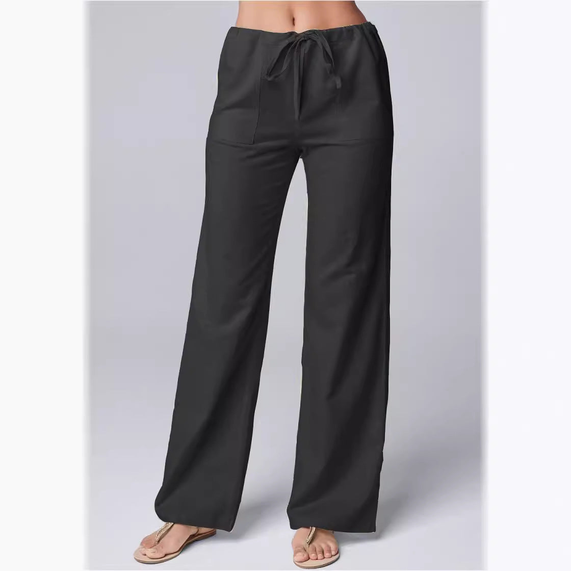 Damen Bequeme Palazzo-Hose mit elastischem Bund und praktischen Taschen Stalluxe