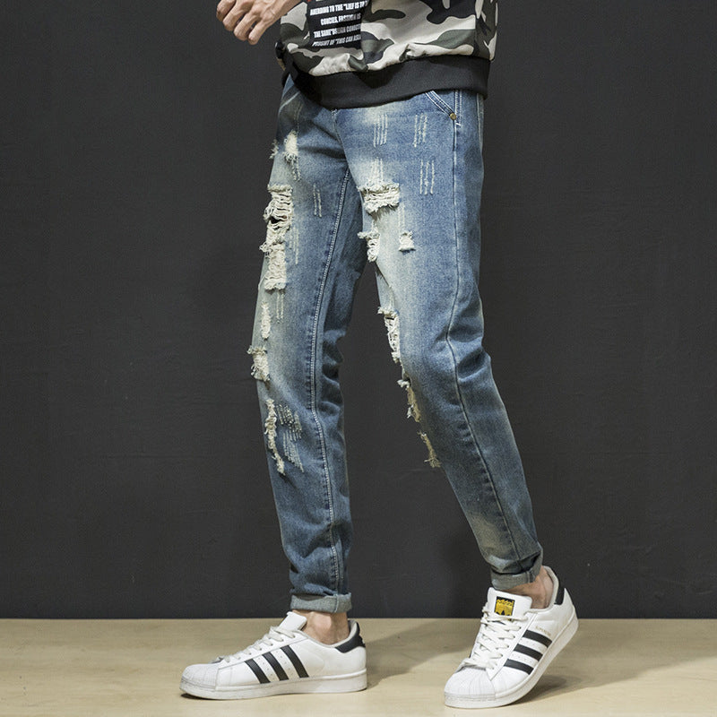 Herren Ripped Denim-Jeans im lässigen Urban-Style Stalluxe