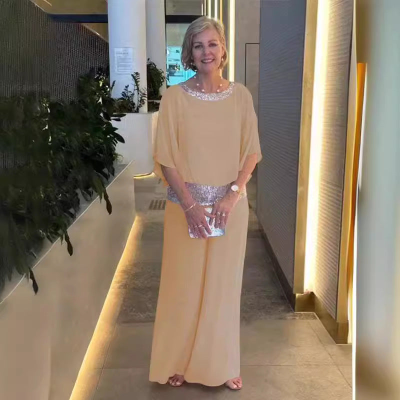 Damen Glamouröses Abendkleid mit eleganter Pailletten-Verzierung Stalluxe