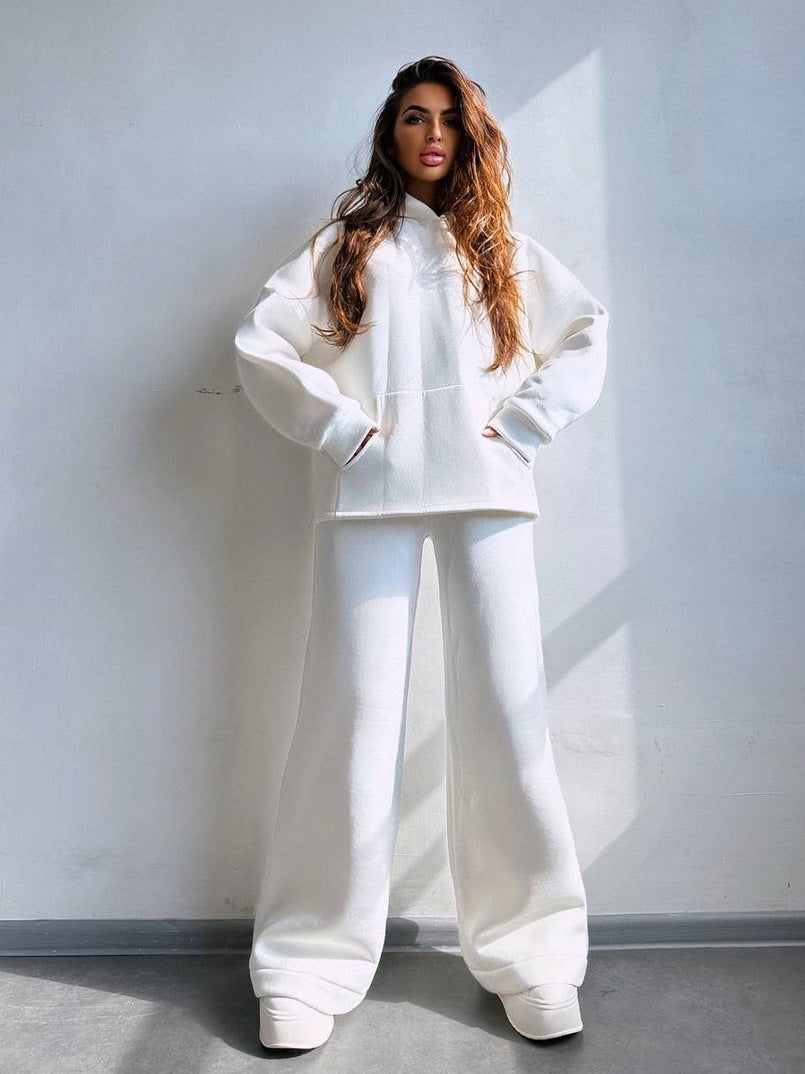 Damen lässiger Kapuzenpullover mit weitem Schnitt und bequemen Beinen Stalluxe