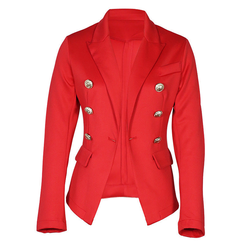 Damen Eleganter Blazer mit doppelter Knopfleiste und tailliertem Schnitt Stalluxe
