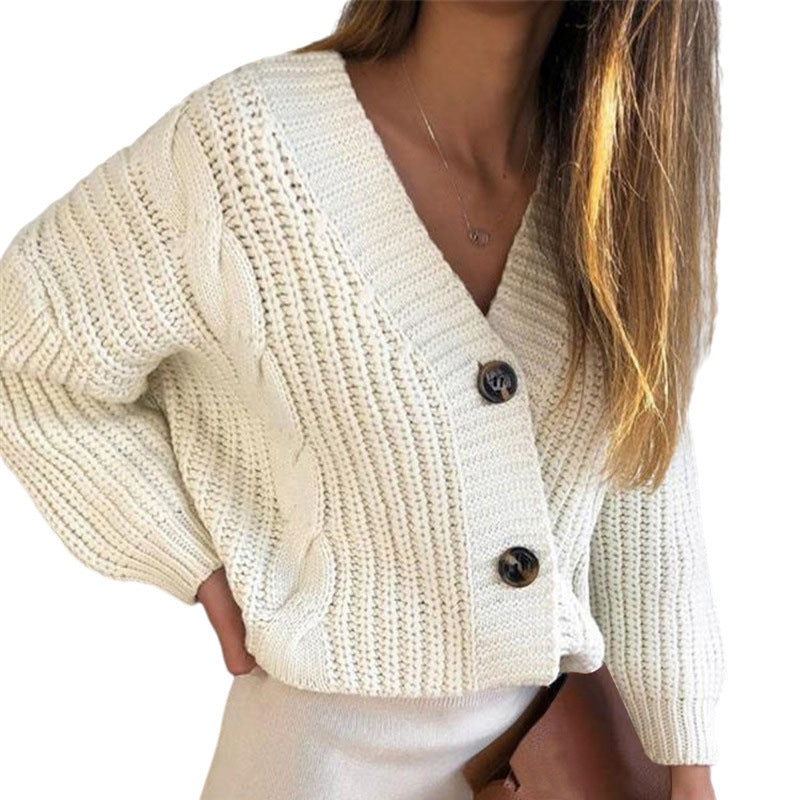 Damen lässige Strickjacke mit Knopfdetails und modernen Texturen Stalluxe