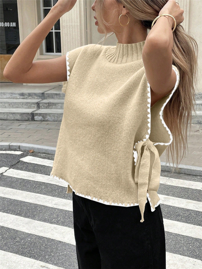 Damen Stricktop mit einzigartigen Cut-Outs und verspieltem Knoten Stalluxe