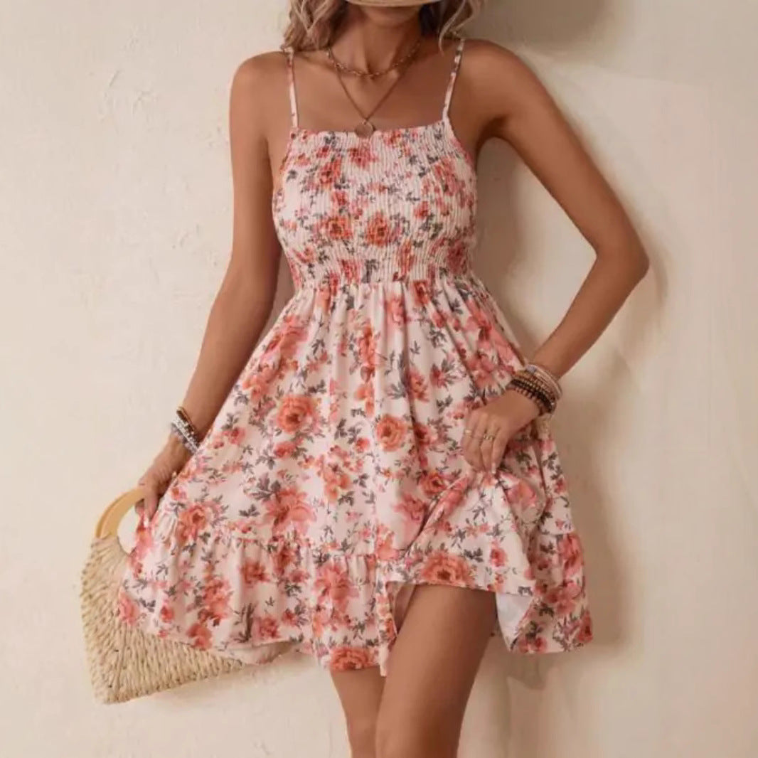 Damen luftiges Sommerkleid mit Rüschen und floralem Design Stalluxe