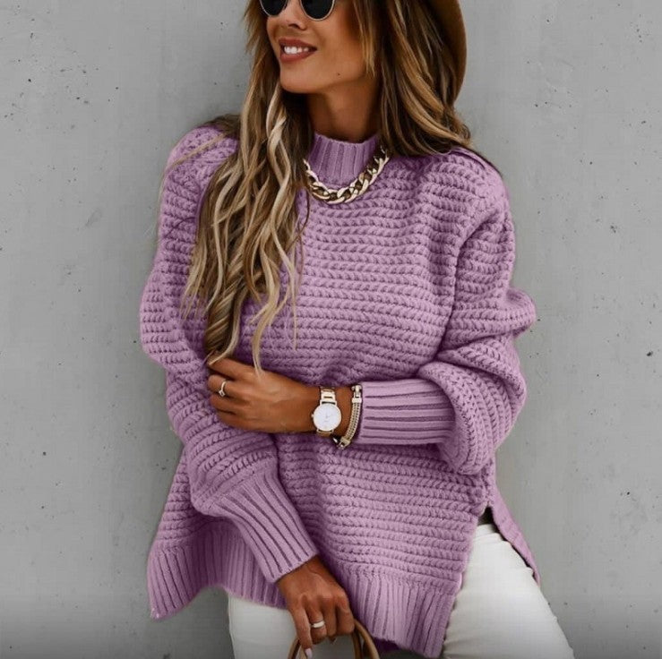 Damen Grobstrickpullover mit voluminösen Ärmeln und lässigem Schnitt Stalluxe