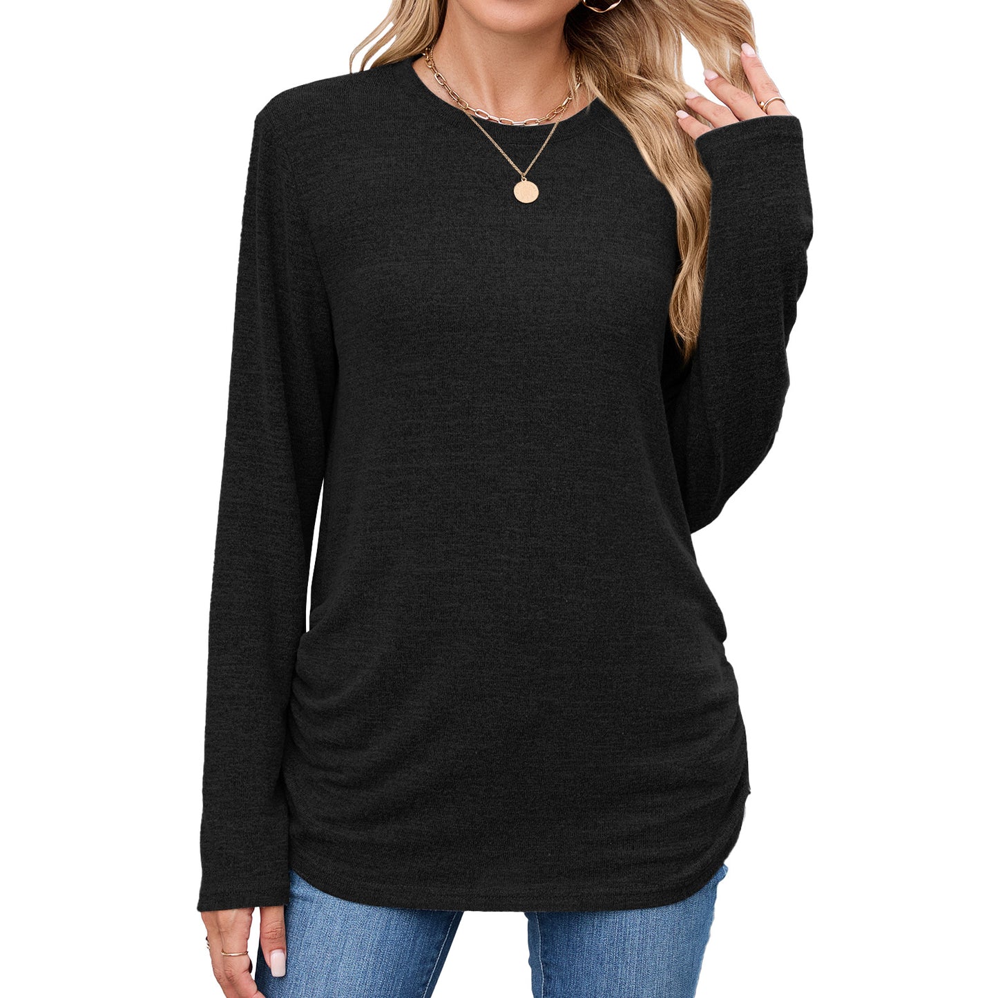 Damen Langearmshirt mit Raffung Stalluxe