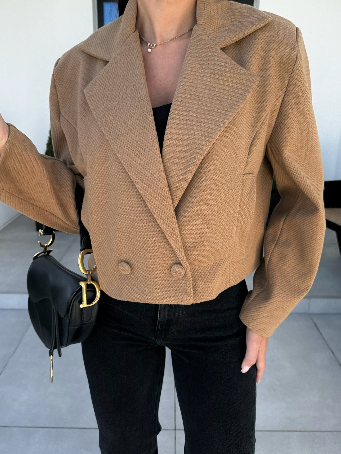 Damen Modischer Oversized-Blazer im klassischen Streifenmuster Stalluxe