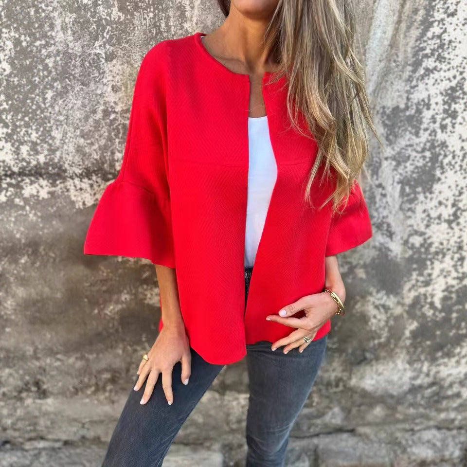 Damen Strukturierte Jacke mit voluminösen Ärmeln Stalluxe