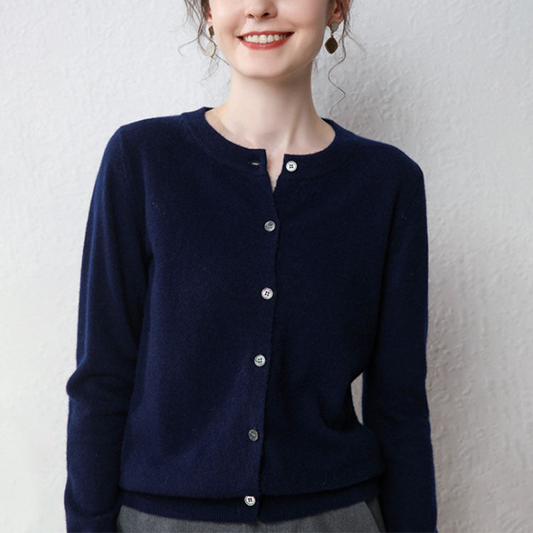Damen Langärmliger Cardigan aus weichem Feinstrick mit Knopfleiste Stalluxe