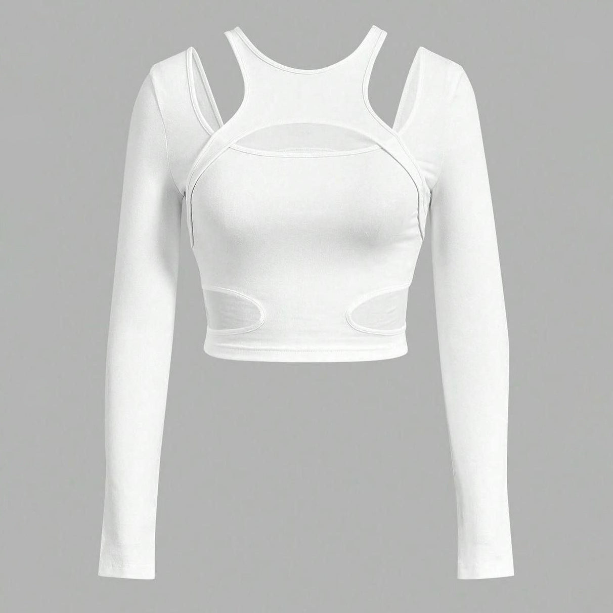 Damen Trendiges Cut-Out Langarmoberteil Stalluxe