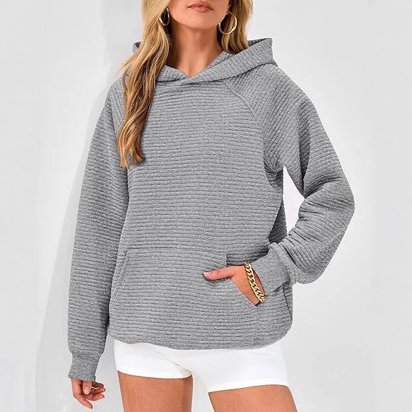 Damen lässiger Kapuzenpullover mit strukturiertem Stoff Stalluxe