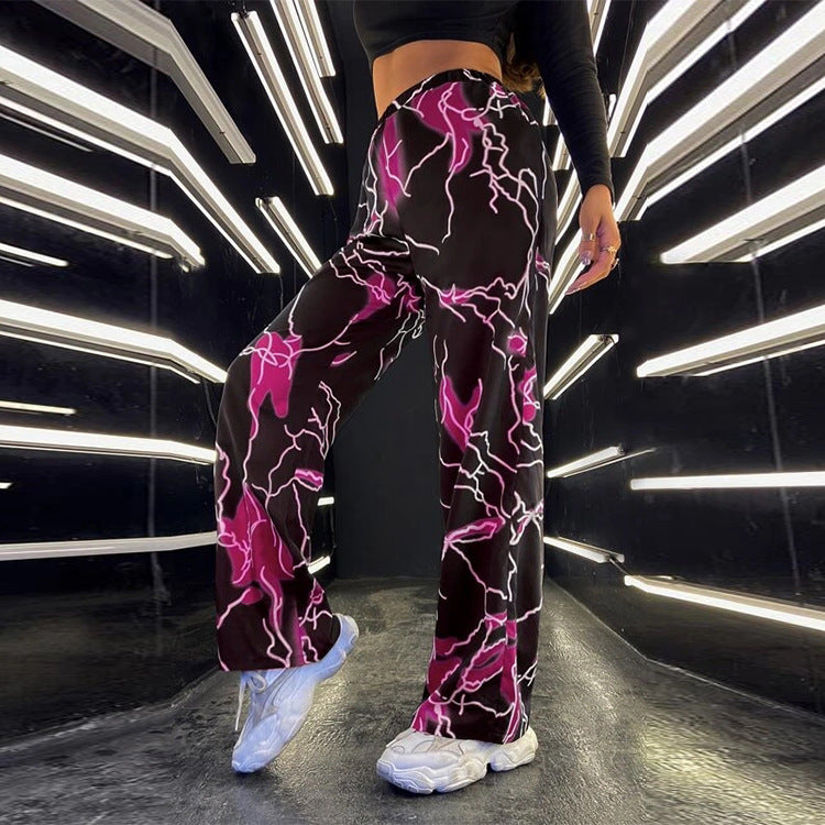 Damen stylische weite Hosen mit einzigartigem Blitzeffekt Stalluxe