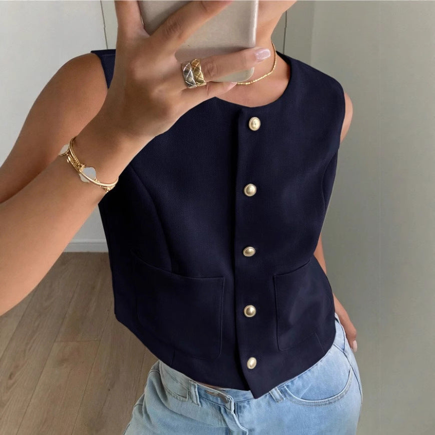 Damen modischer ärmelloser Blazer Stalluxe