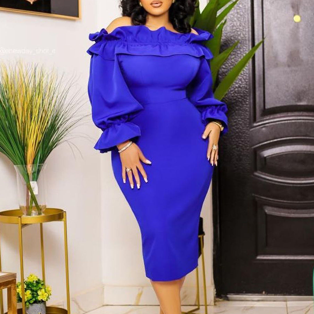 DamenElegantes Maxikleid mit Rüsche Stalluxe