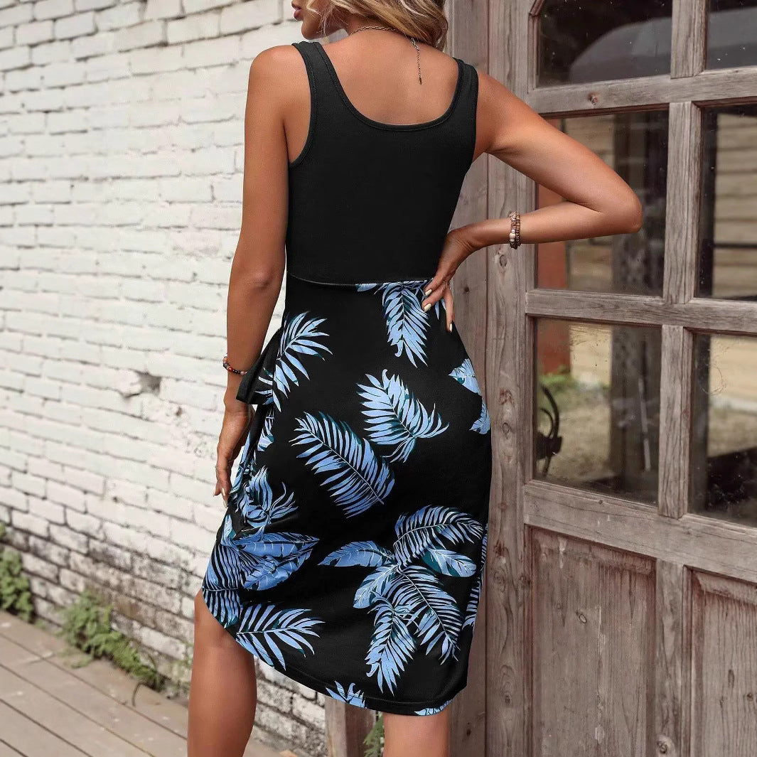 Damen figurbetontes Midikleid mit seitlichem Raffungsdesign und floralem Print Stalluxe