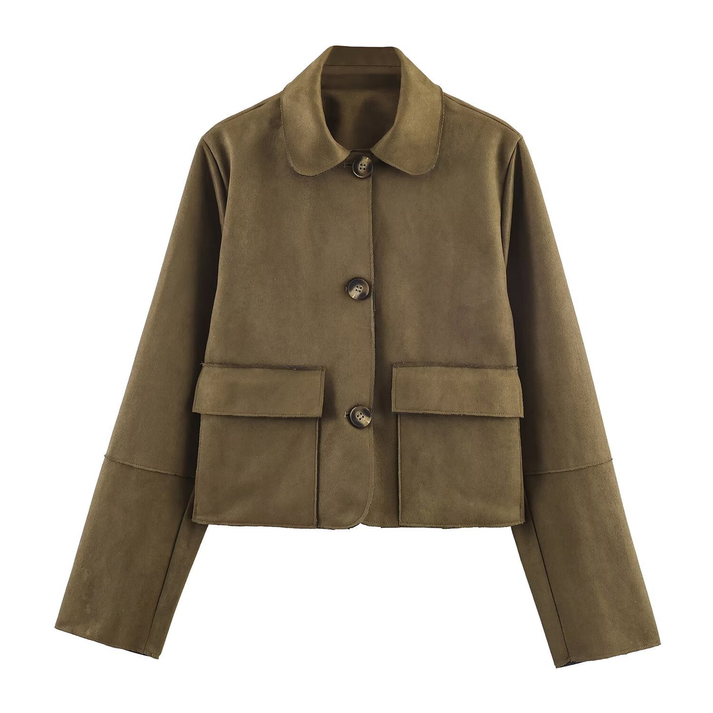 Damen modische Kurzjacke mit praktischen Taschen und dezentem Kragen Stalluxe