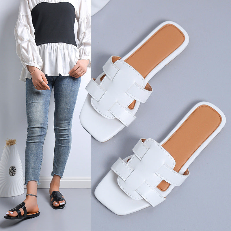 Damen elegante und modische Slip-On Sandalen mit breiten Riemen Stalluxe