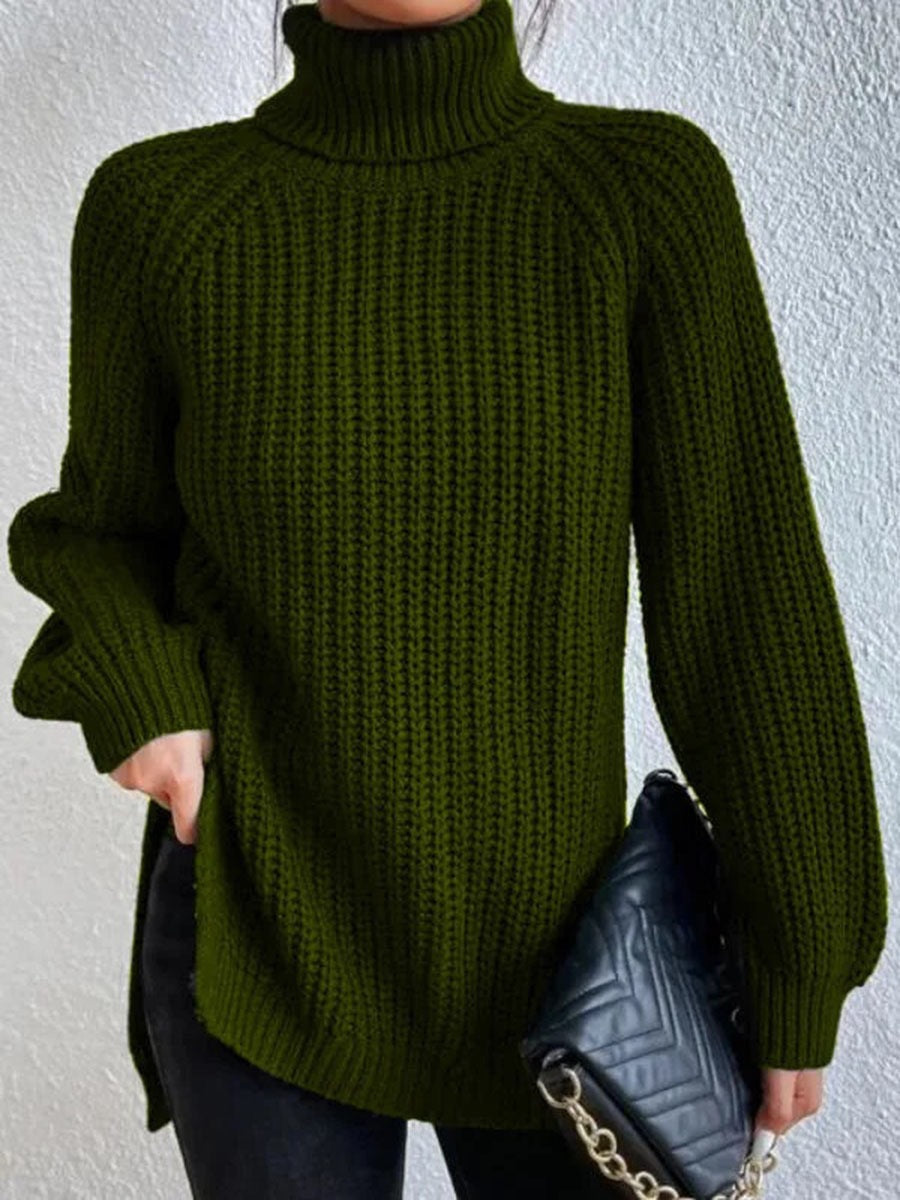Damen Grobstrickpullover mit hohem Kragen und strukturiertem Muster Stalluxe