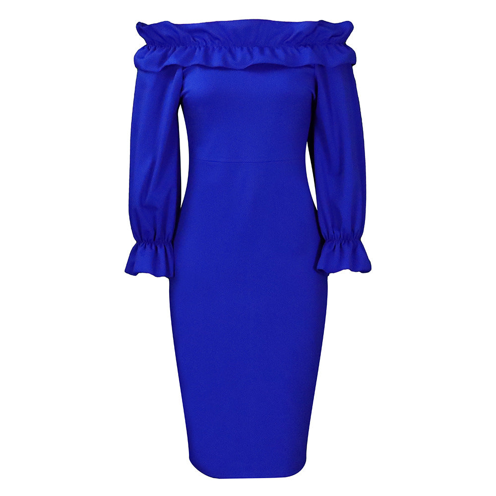DamenElegantes Maxikleid mit Rüsche Stalluxe