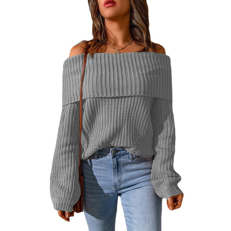 Damen Off-Shoulder Strickpullover Stalluxe