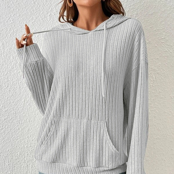 Damen lässiger Kapuzenpullover mit strukturiertem Design und praktischen Taschen Stalluxe