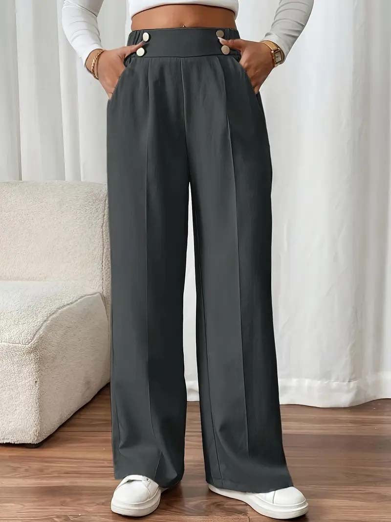 Damen Elegante und luftige Hochbundhose mit weitem Bein und praktischen Taschen Stalluxe