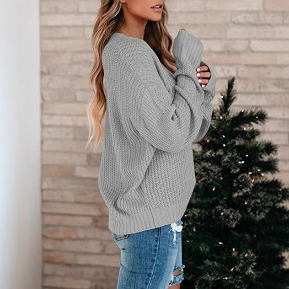 Damen Feinstrickpullover mit V-Ausschnitt und lässigem Schnitt Stalluxe