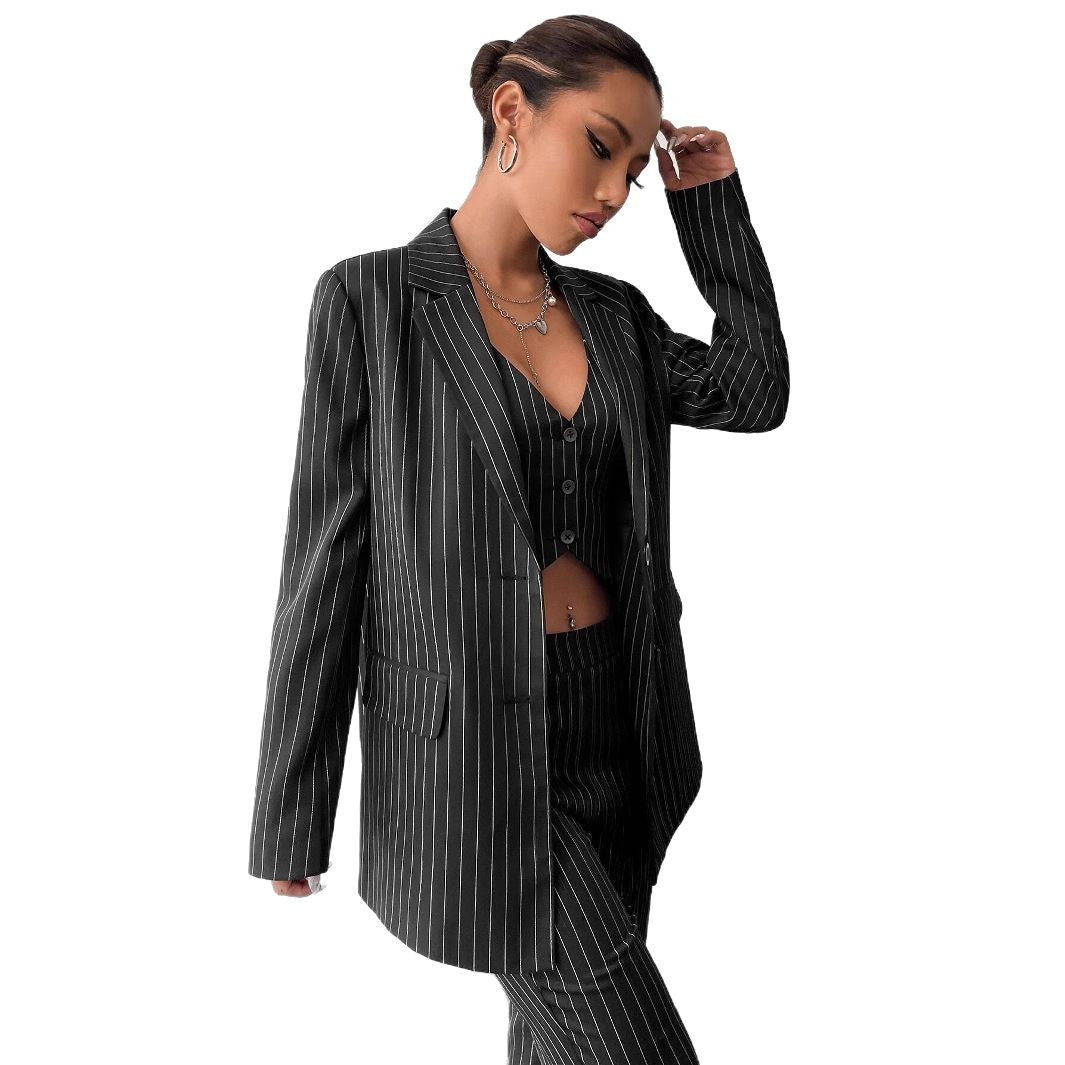 Damen Übergroßer Streifenblazer Stalluxe