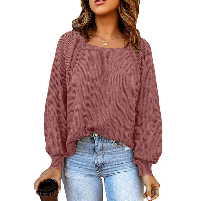 Women's Cozy Waffle Knit Sweater Stalluxe