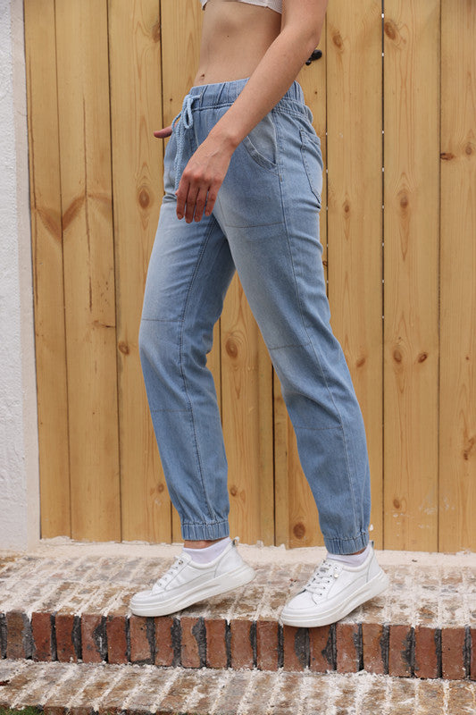 Damen lässige Cargo-Hose mit elastischem Bund und praktischen Taschen Stalluxe