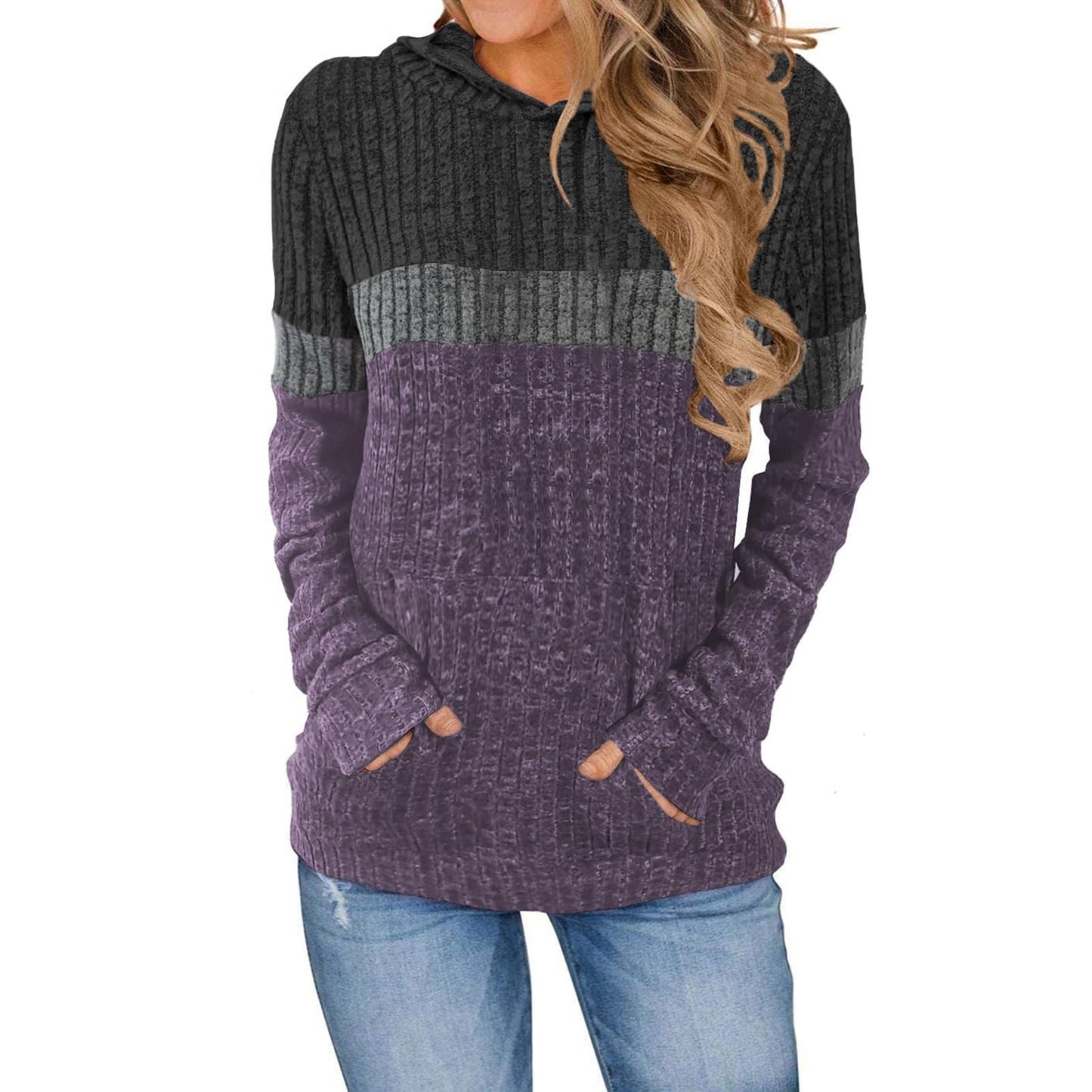 Damen Hoody mit strukturierter Oberfläche und praktischen Taschen Stalluxe