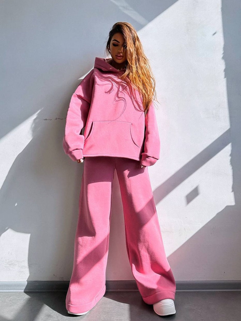 Damen lässiger Kapuzenpullover mit weitem Schnitt und bequemen Beinen Stalluxe
