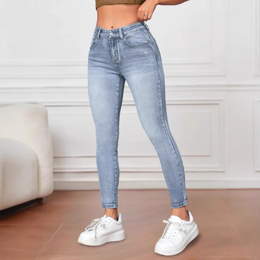 Damen Skinny Jeans mit hohem Bund und ausgeprägtem Stretch Stalluxe