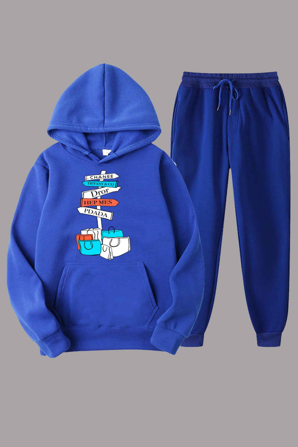 Damen Freizeit Hoodie und Jogginghose Set mit verspieltem Grafikdesign Stalluxe