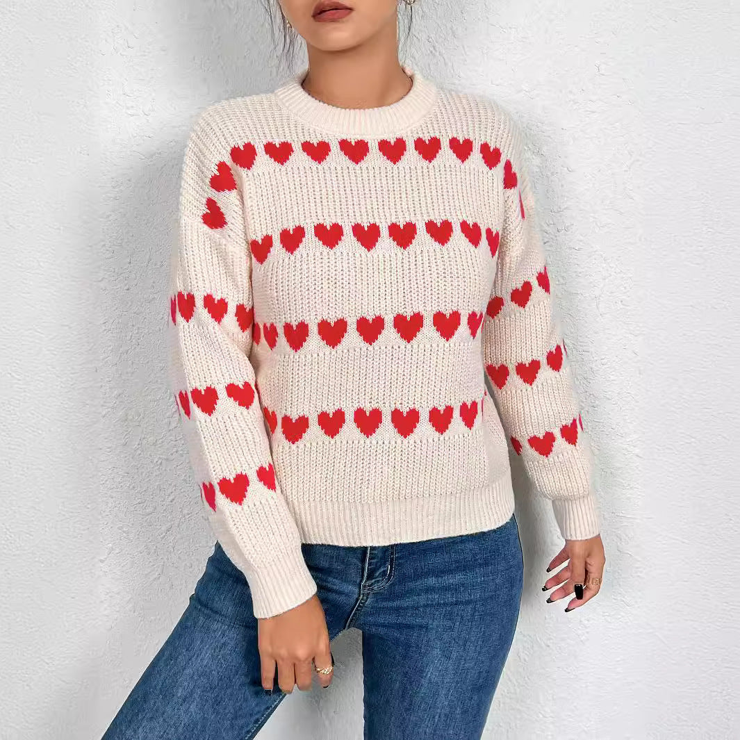 Damen Strickpulli mit Herzmuster Stalluxe