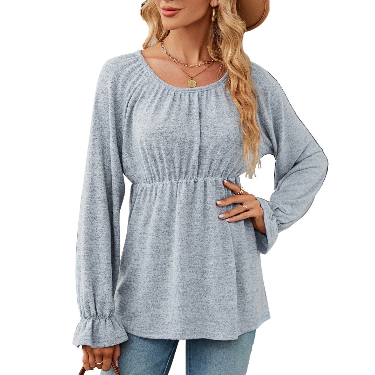 Damen lässiges Blusenshirt mit Raffung Stalluxe