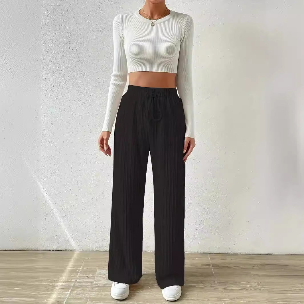 Damen Lässige Stretch-Hose mit elastischem Bund und praktischer Kordel Stalluxe
