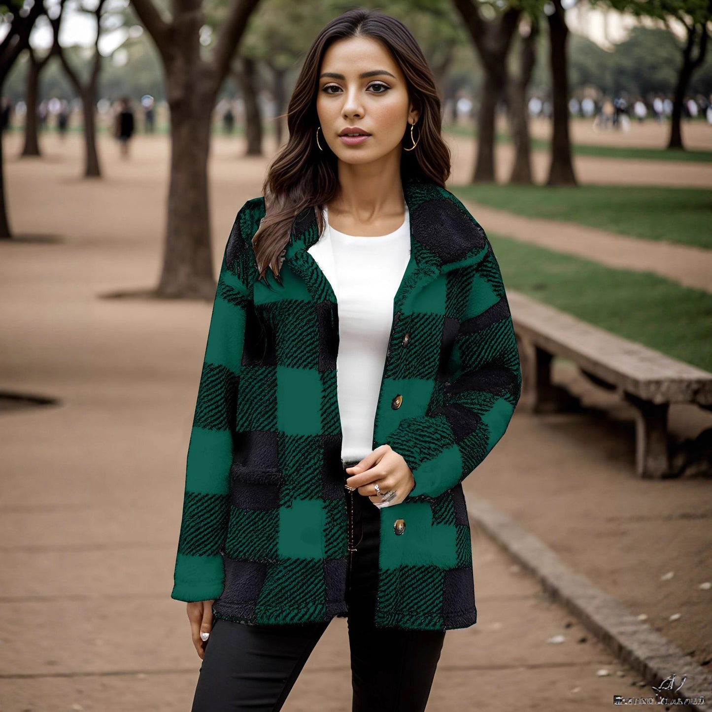 Damen Gemusterte Fleecejacke mit komfortablem Schnitt und großen Taschen Stalluxe