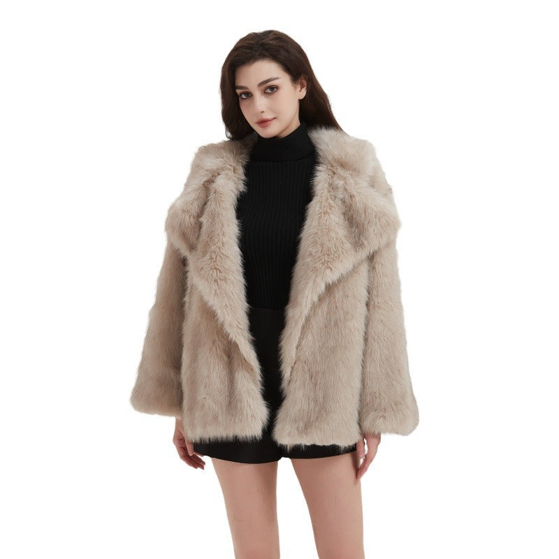 Damen Kuschliger Faux-Fur Mantel Stalluxe