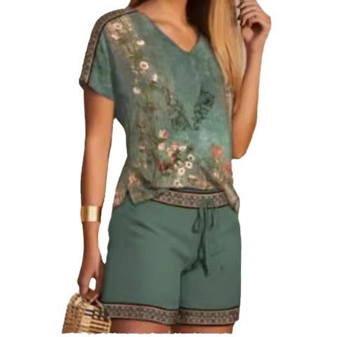 Damen Freizeit Oberteil und Shorts Set Stalluxe