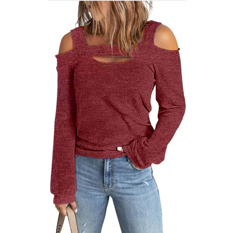 Damen lässiges Langarmshirt mit Cut-Out-Design Stalluxe
