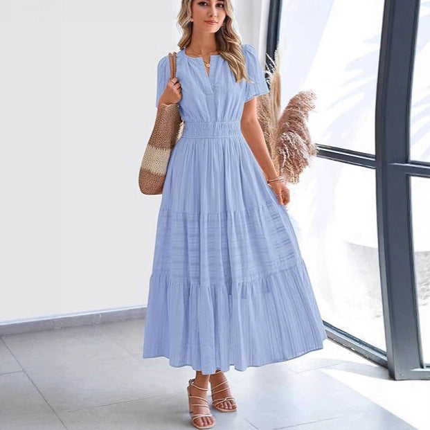 Damen Maxikleid mit voluminösem Rock Stalluxe