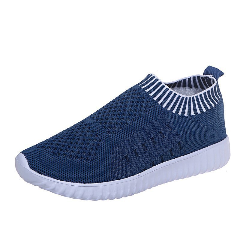 Damen Sportliche Slip-On Sneakers mit elastischem Strickoberteil und rutschfester Sohle Stalluxe