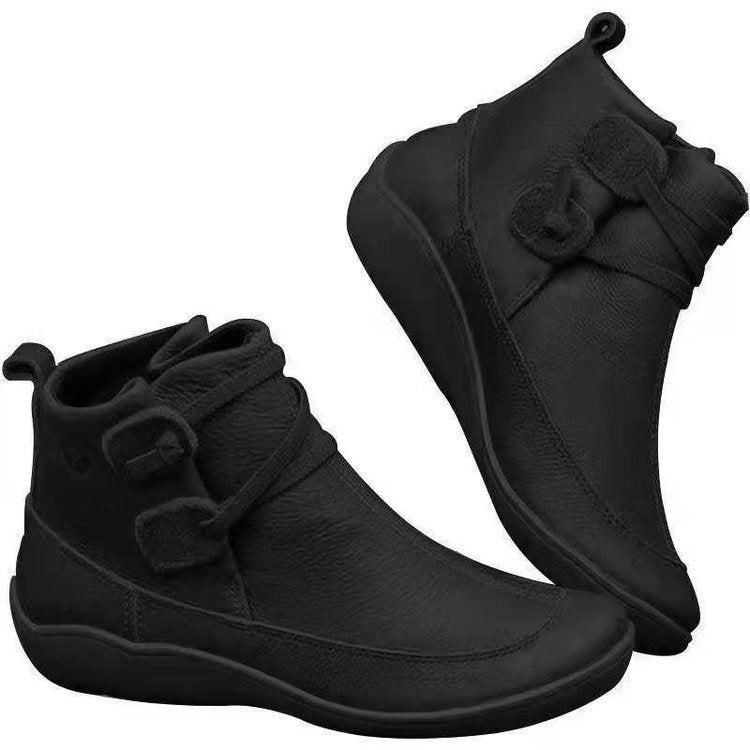 Damen Bequeme Lederstiefeletten mit innovativem Schnallenverschluss Stalluxe